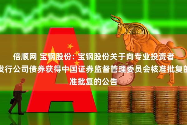 倍顺网 宝钢股份: 宝钢股份关于向专业投资者公开发行公司债券获得中国证券监督管理委员会核准批复的公告